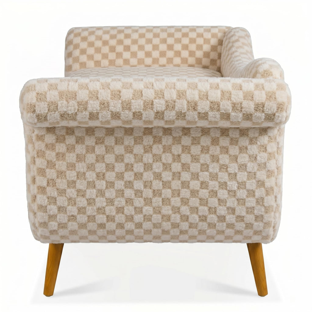 ERYE Boucle Upholstered Left Facing Chaise Lounge Indoor for Living Room Bedroom,Comfy Single Chaise Lounge Modern Leisure Recliner Sleeper Sofa Daybed, Easy Assemble