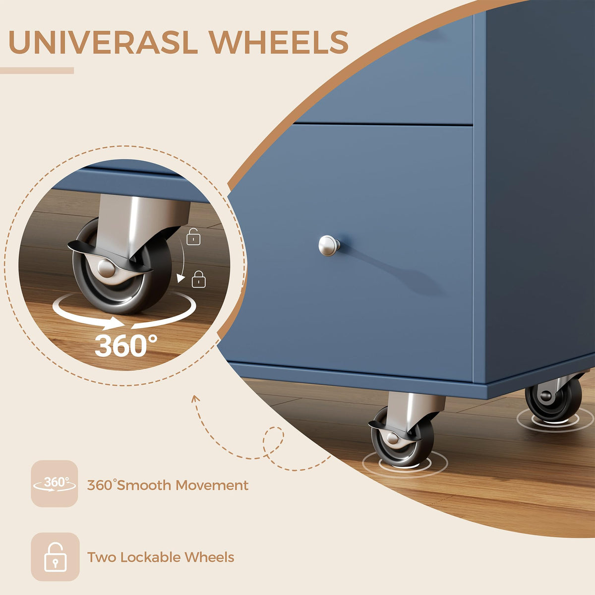 JY QAQA 40" Kitchen Island Cart Furniture cart on Wheels Rolling Portable Dining Room Serving Utility Carts Mobile Movable with Drawers Cabinet,Black