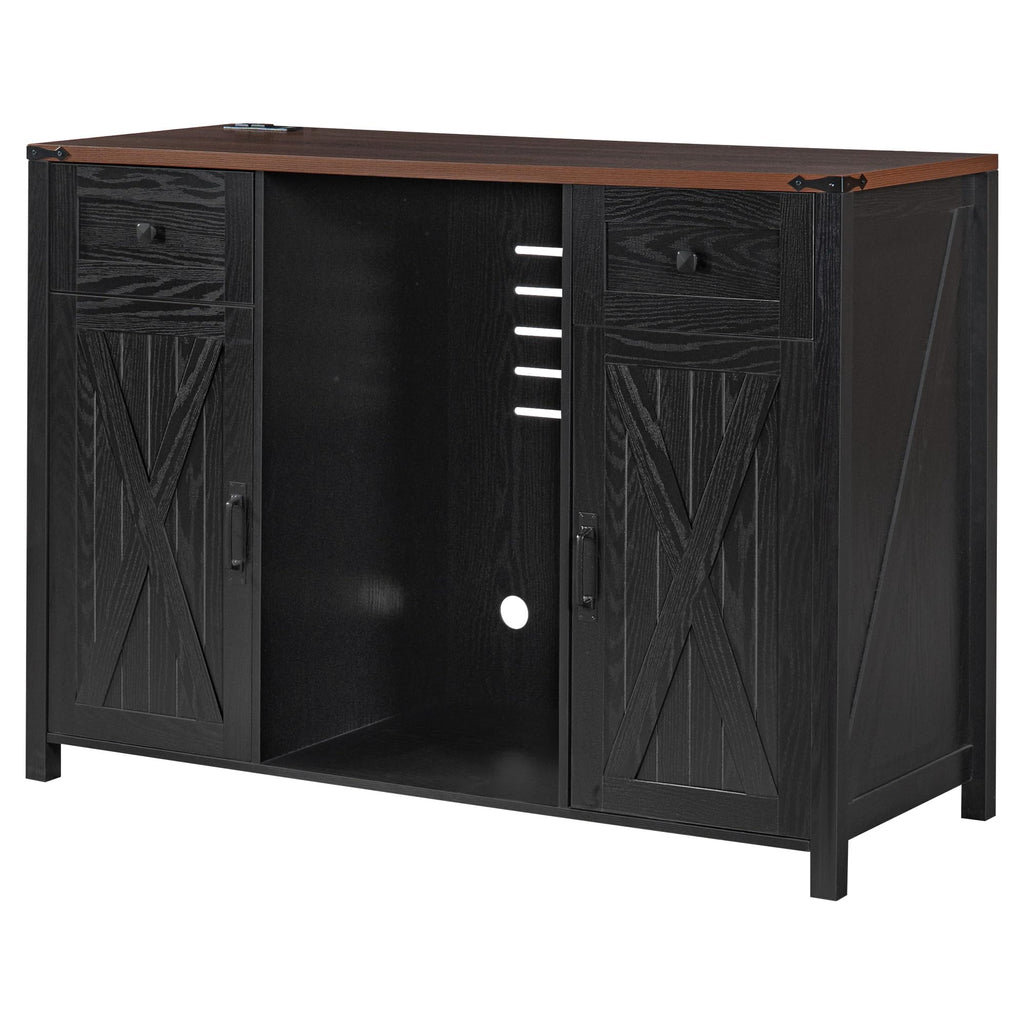 39.4" Coffee Bar Cupboard with Fridge Spaceï¼Natural Oak-ws