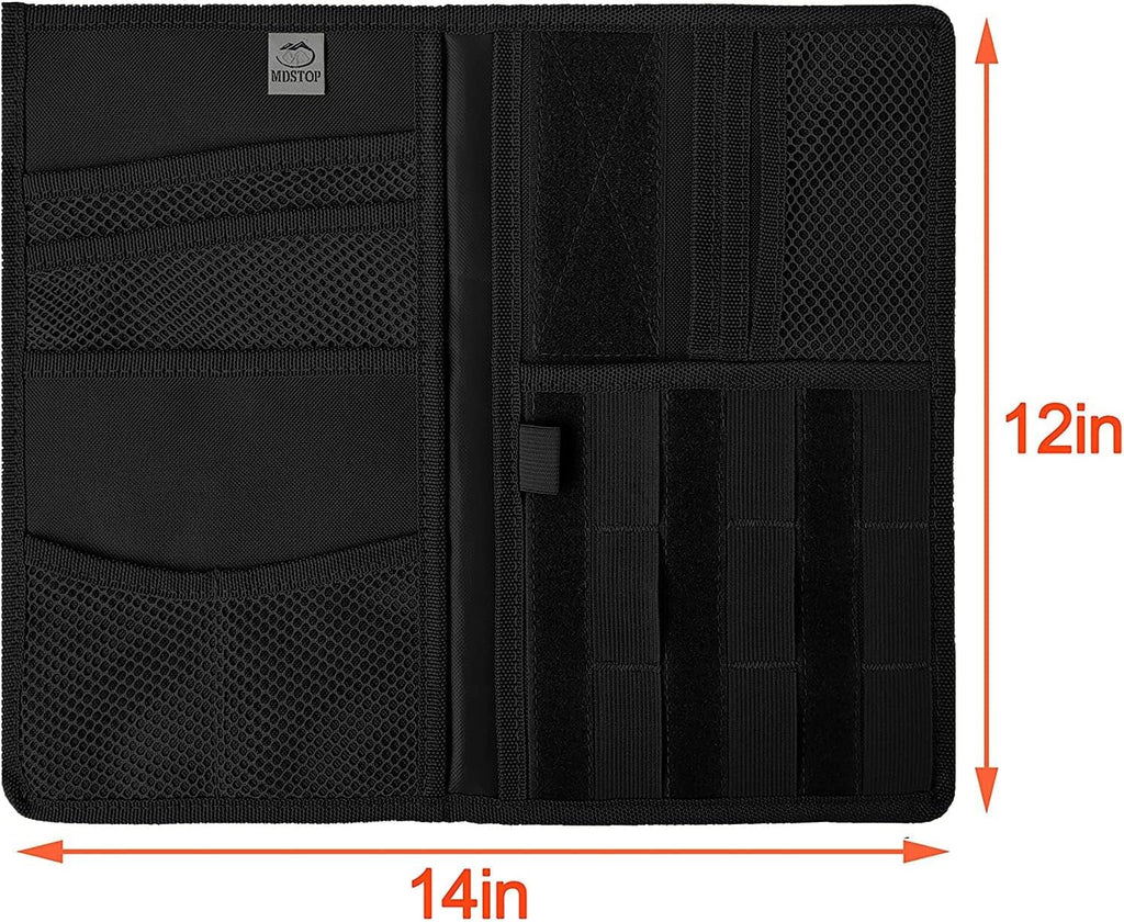 Webbing Tactical for Pickups Vehicle (Black, Visor Organizer Sunshade Sun Trucks, Visor MDSTOP Car 7"x12") Cover Panel Storage Pouch Compatible Suvs, Fits Cars, Molle Holder