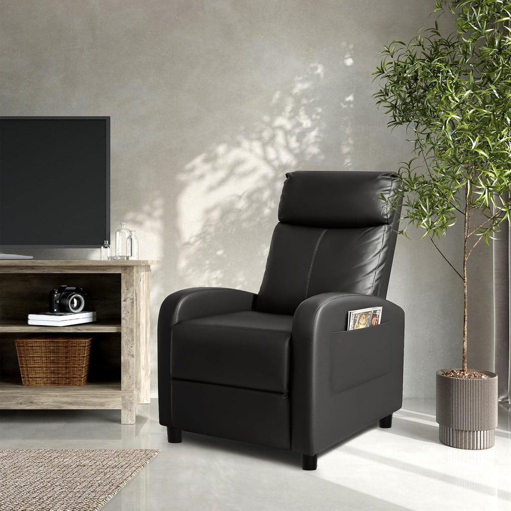 Homall Recliner Chair, Recliner Sofa PU Leather for Adults, Black Recliners