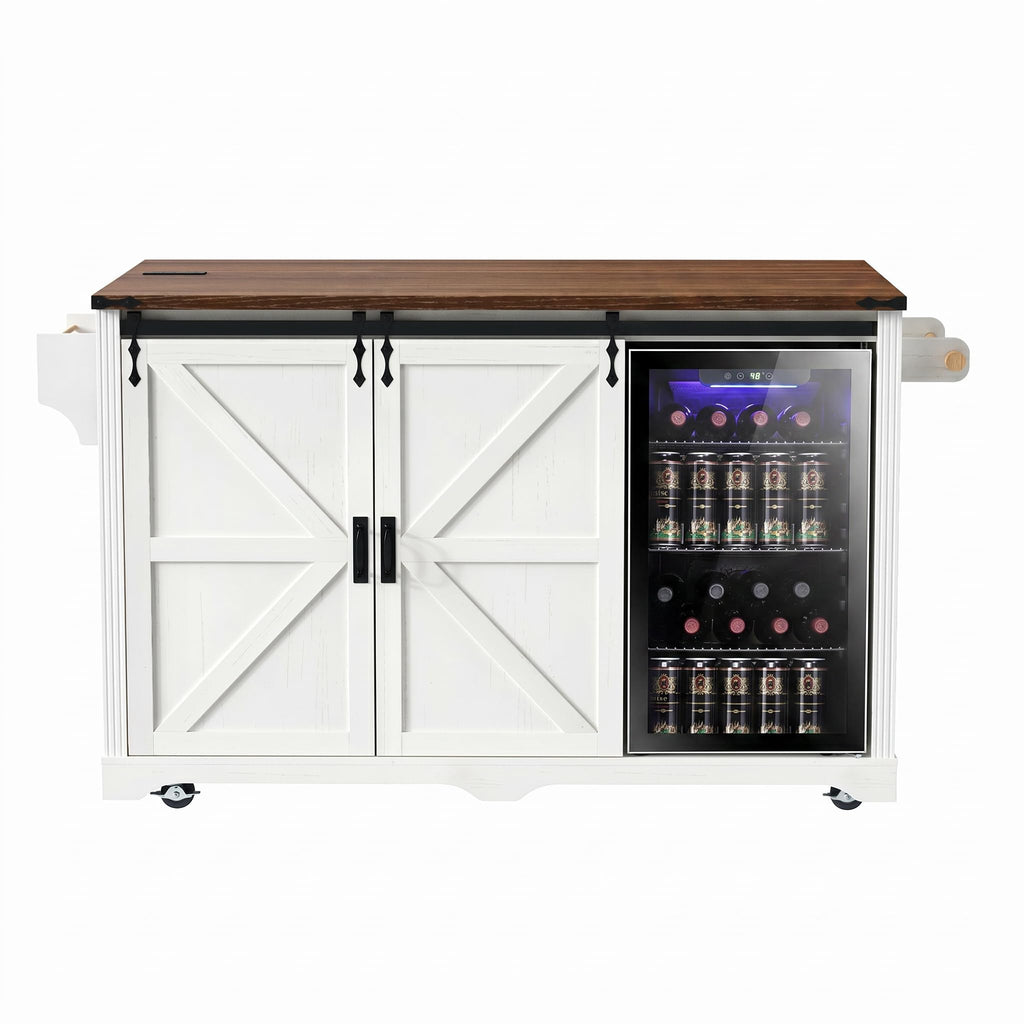 39.4" Coffee Bar Cupboard with Fridge Spaceï¼Natural Oak-ws
