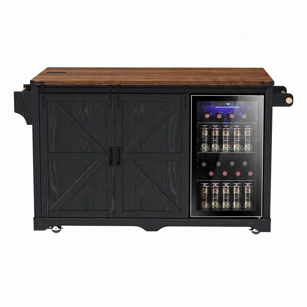 39.4" Coffee Bar Cupboard with Fridge Spaceï¼Natural Oak-ws