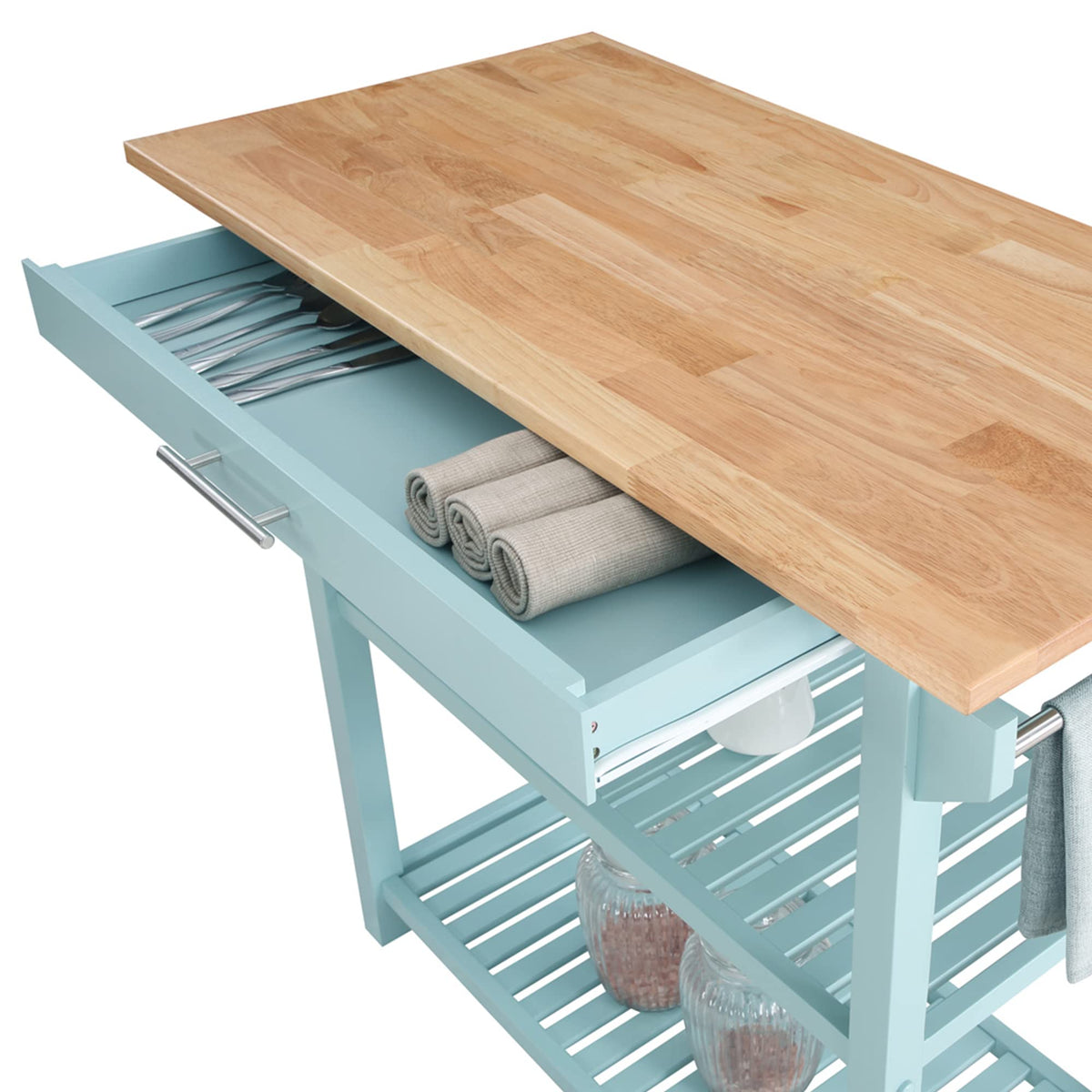 Convenience Concepts Designs2Go Butcher Block Kitchen Island, Sage, 40"