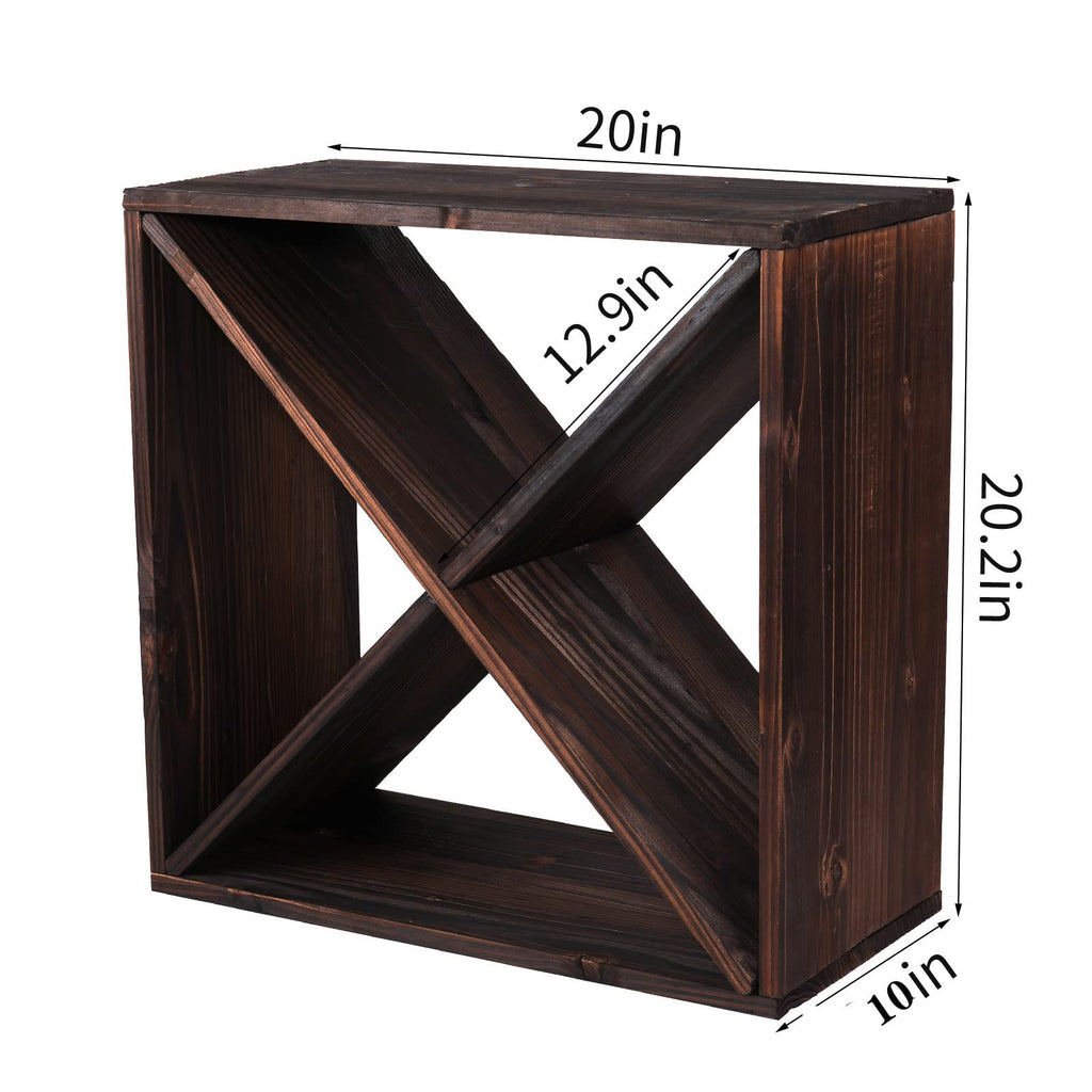 Wine Racks countertop Solid Wood Stackable Storage Rustic Retro Cube 48-Bottle Wooden Wine Rack Wine Cabinet(48BottleBlack)