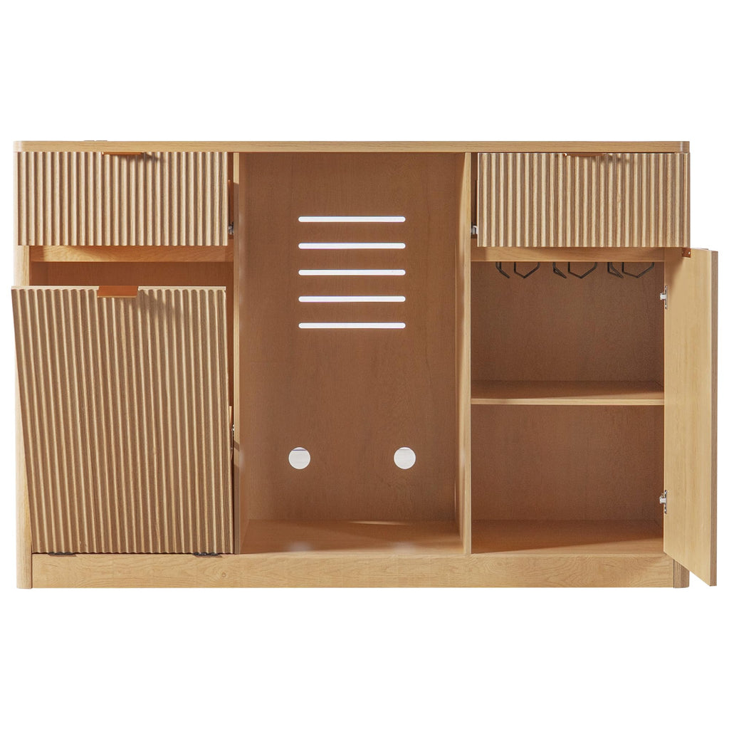 39.4" Coffee Bar Cupboard with Fridge Spaceï¼Natural Oak-ws