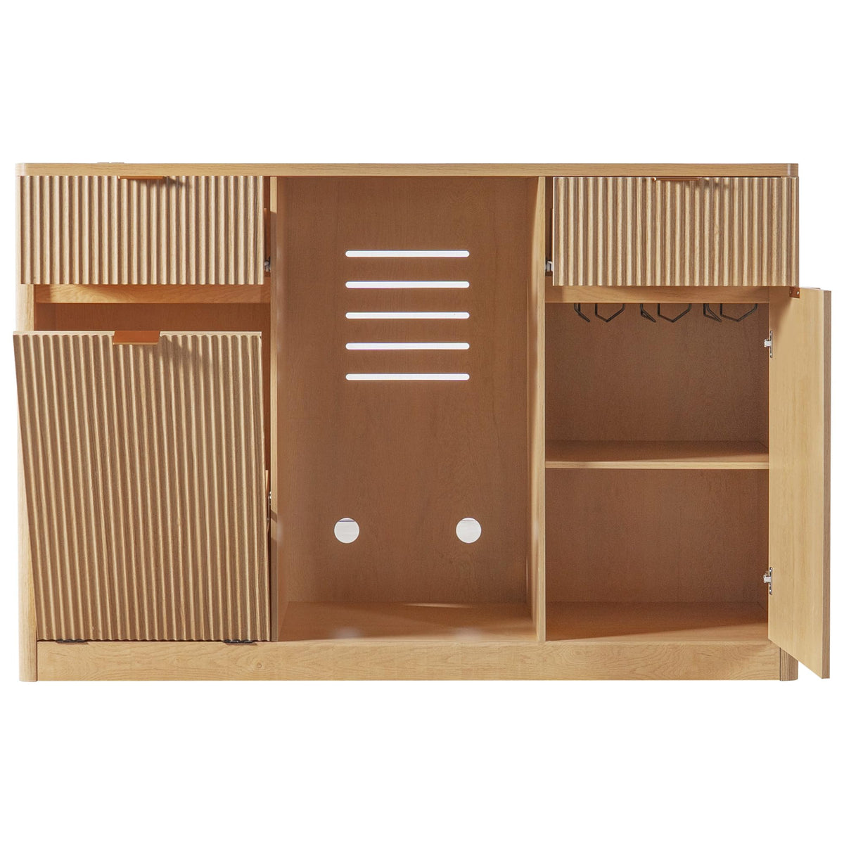 39.4" Coffee Bar Cupboard with Fridge Spaceï¼Natural Oak-ws