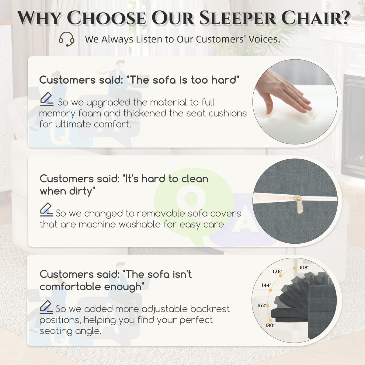 YODOLLA Sleeper Chair Pull Out Bed, Chair Bed Sleeper for Adults, Beige
