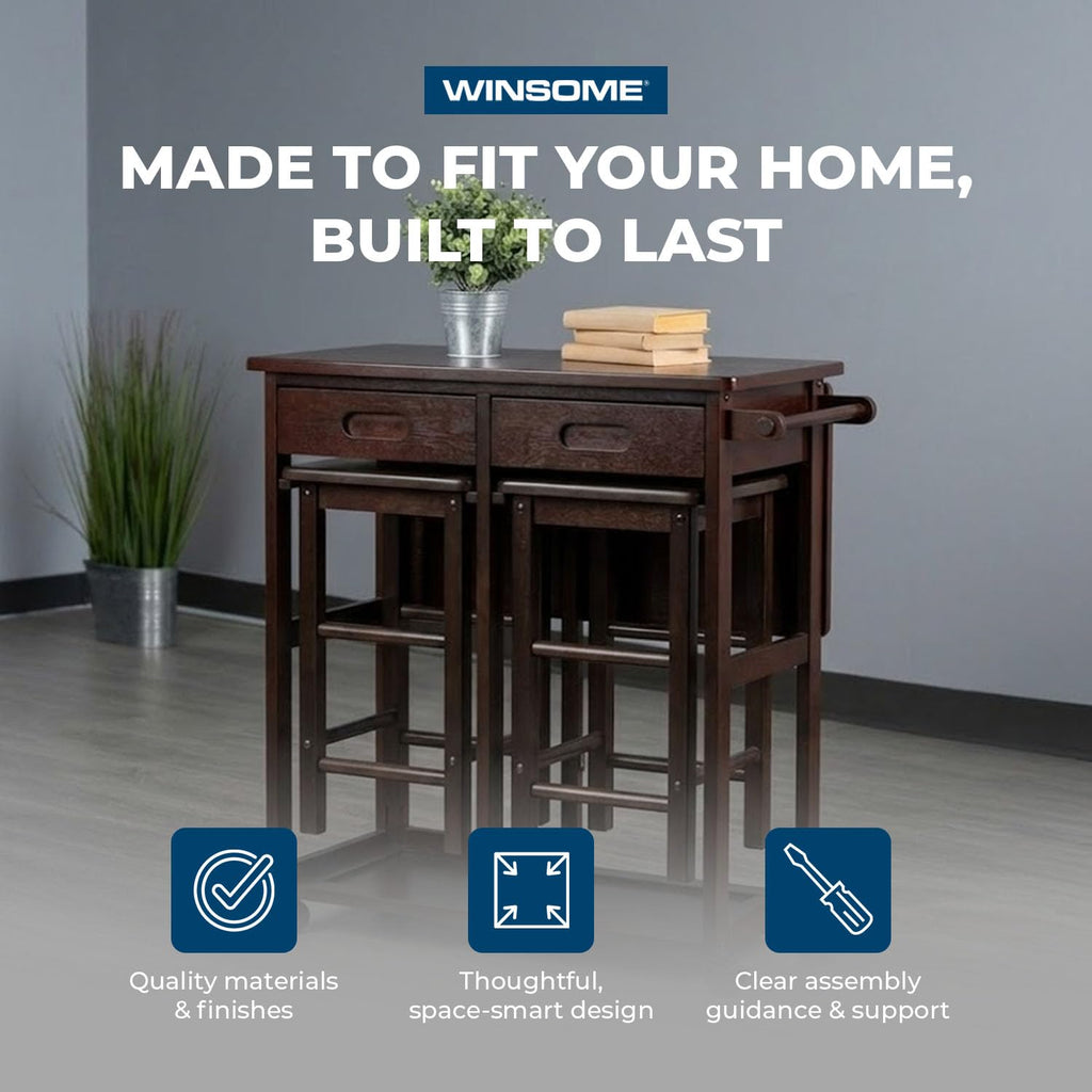 Winsome Wood Suzanne Kitchen, Square, Teak