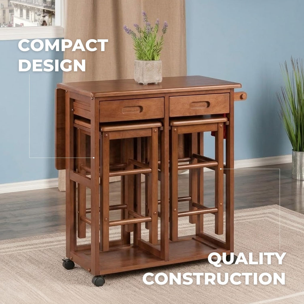 Winsome Wood Suzanne Kitchen, Square, Teak
