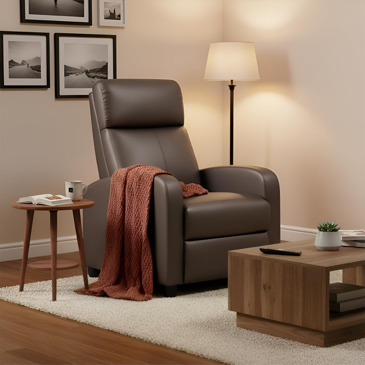 BestMassage Recliner Chair No Massage Function | Leather Black