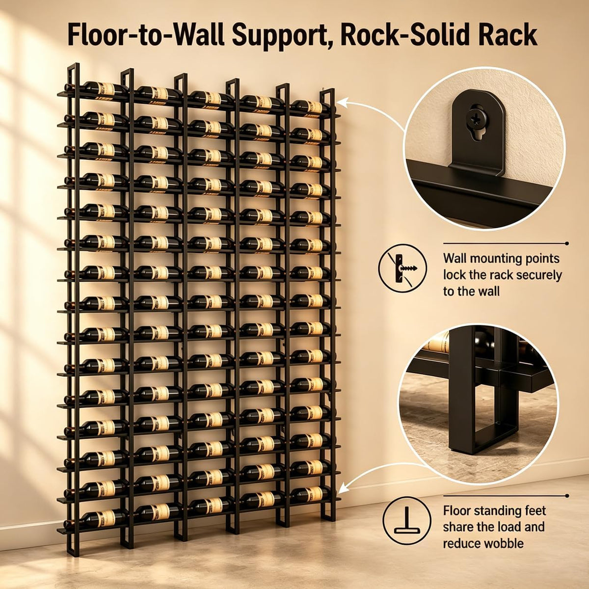 16 BottleWall Mount Wine Rack
