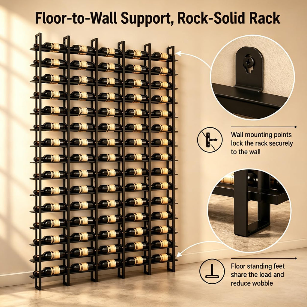 16 BottleWall Mount Wine Rack