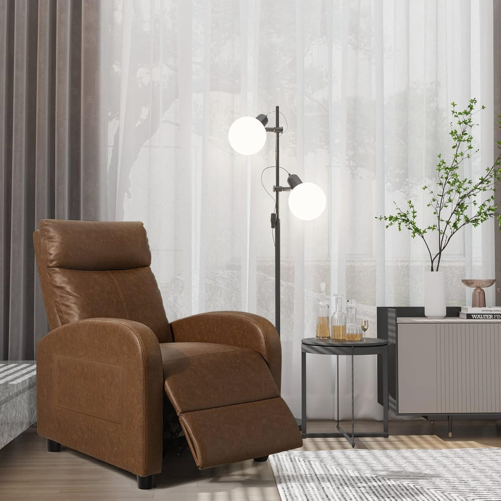 Homall Recliner Chair, Recliner Sofa PU Leather for Adults, Black Recliners