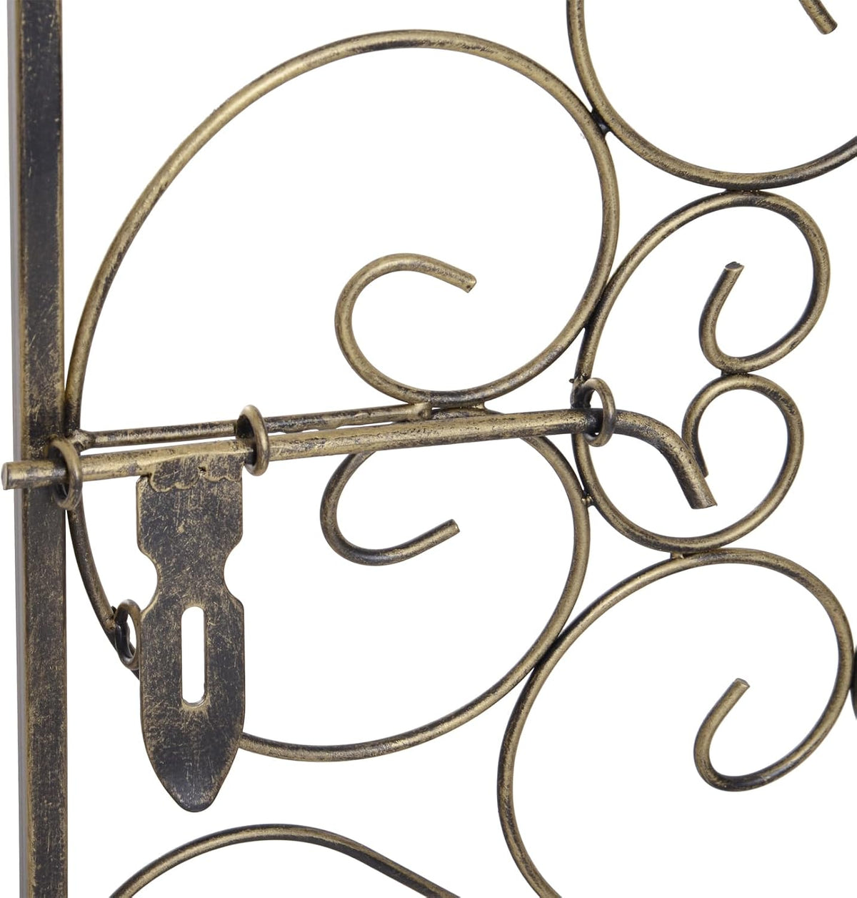 HOMCOM 45 Bottle Wrought Iron Wine Rack Jail with Lock Antique Bronze