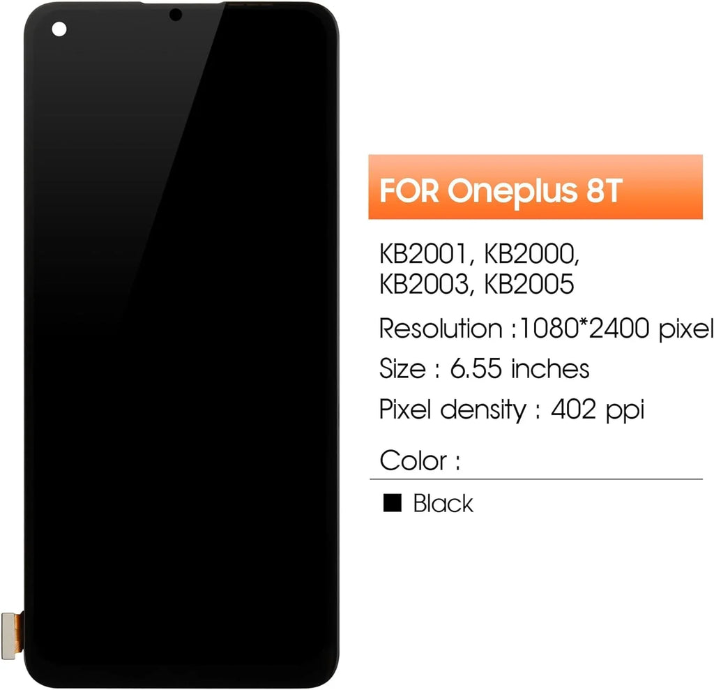 8T LCD KB2001 (Support 8T+ KB2003 Part KB2005 Oneplus OLED Digitizer Fingerprint) Repair Touch 5G Display KB2000 Replacement Screen for Assembly Screen