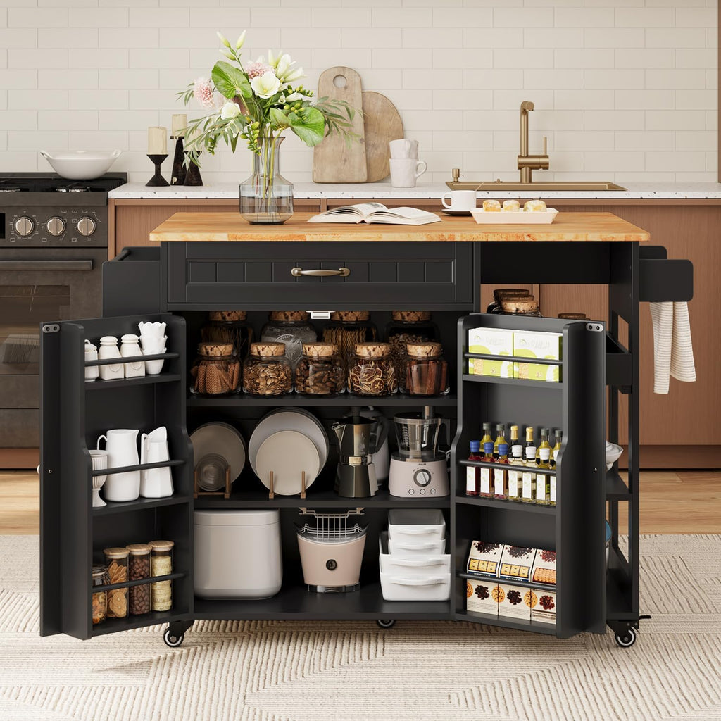 Gizoon 41.7" W Kitchen Island with Storage, Kitchen Island with Drop Leaf