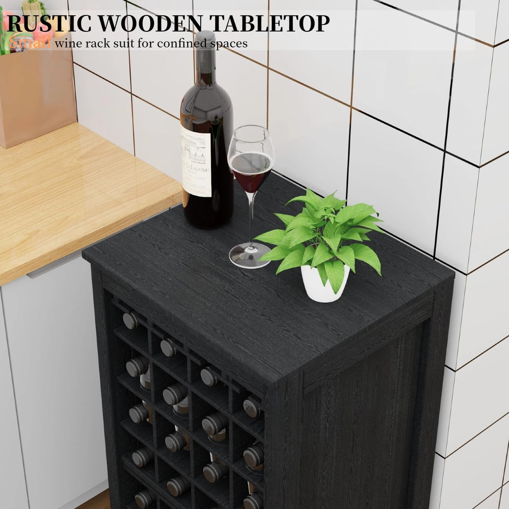 WERSMT 8-Tier Freestanding Wine Rack Wood, 32 Bottles Wine Rack Counter for Small Space, Farmhouse Stackable Modular Wine Bottle Holder Rack, White