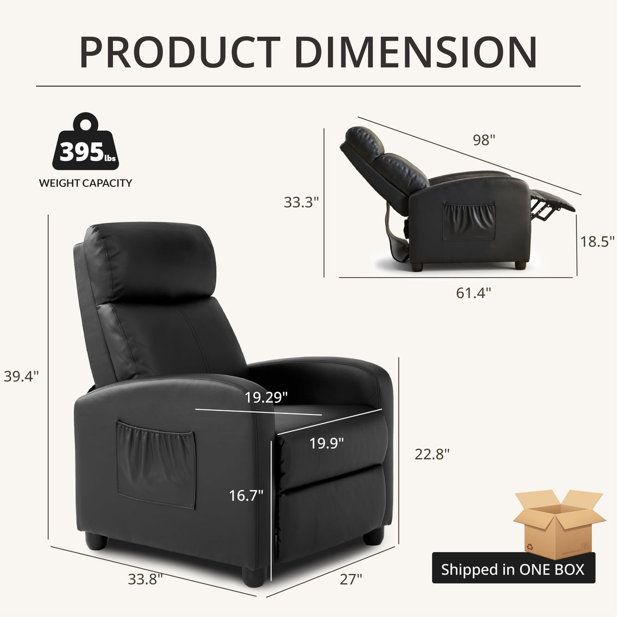 Recliner Chair for Living Room, Modern Adjustable Home Theater