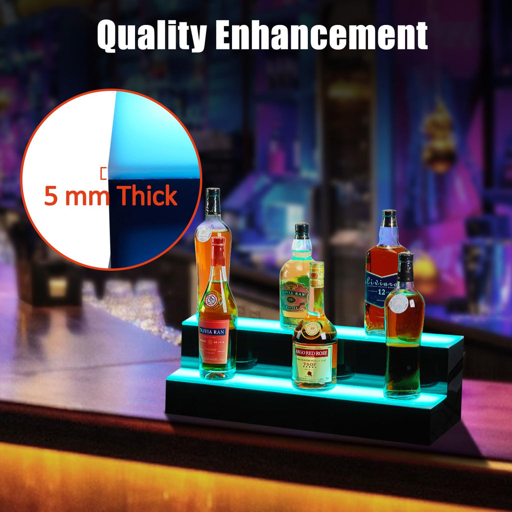 48'' Acrylic LED Liquor Display Cabinet, WallâMounted Wine Bottle Rack
