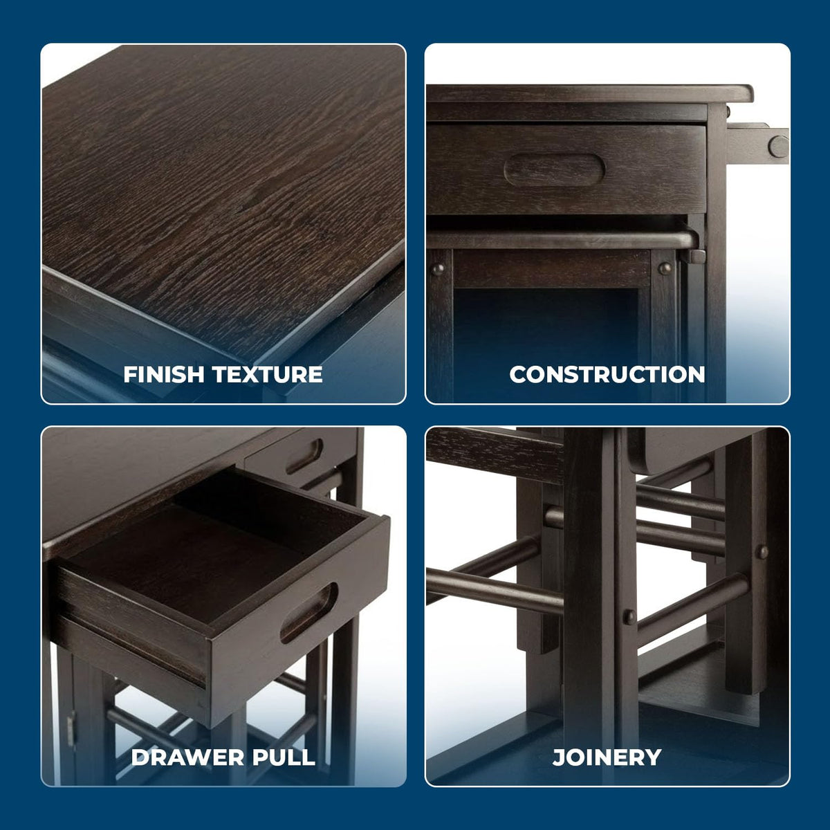 Winsome Wood Suzanne Kitchen, Square, Teak