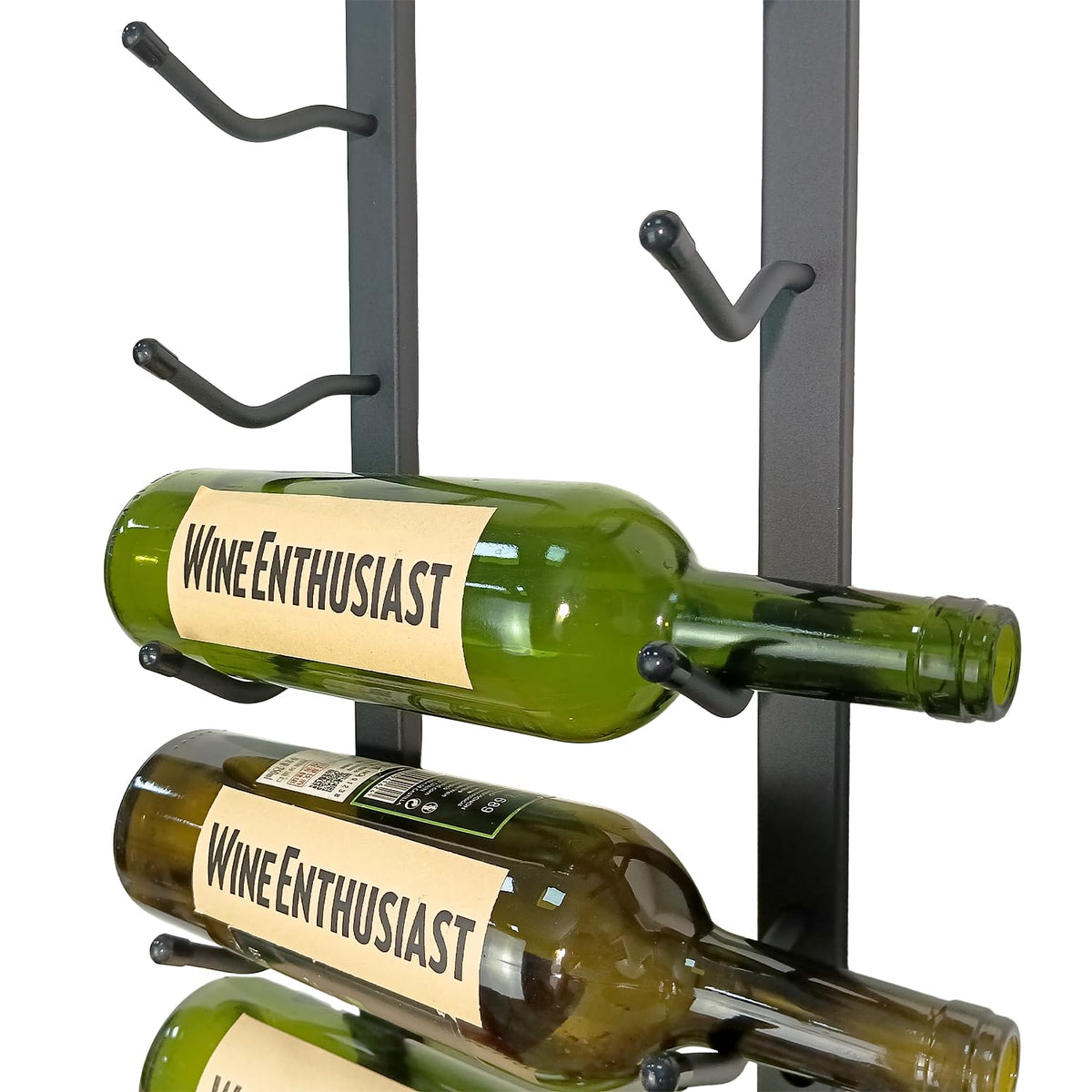Wine Enthusiast N'FINITY 18 Bottle Wall Mounted Metal Wine Rack â Label Forward Wine Rack with Easy Installation - 3' Tall, 2 Column Deep (Black)