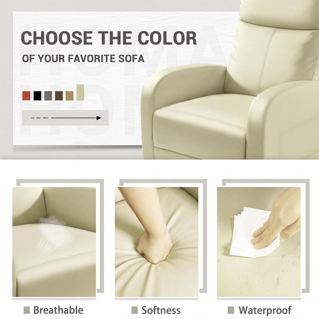 Homall Recliner Chair, Recliner Sofa PU Leather for Adults, Black Recliners