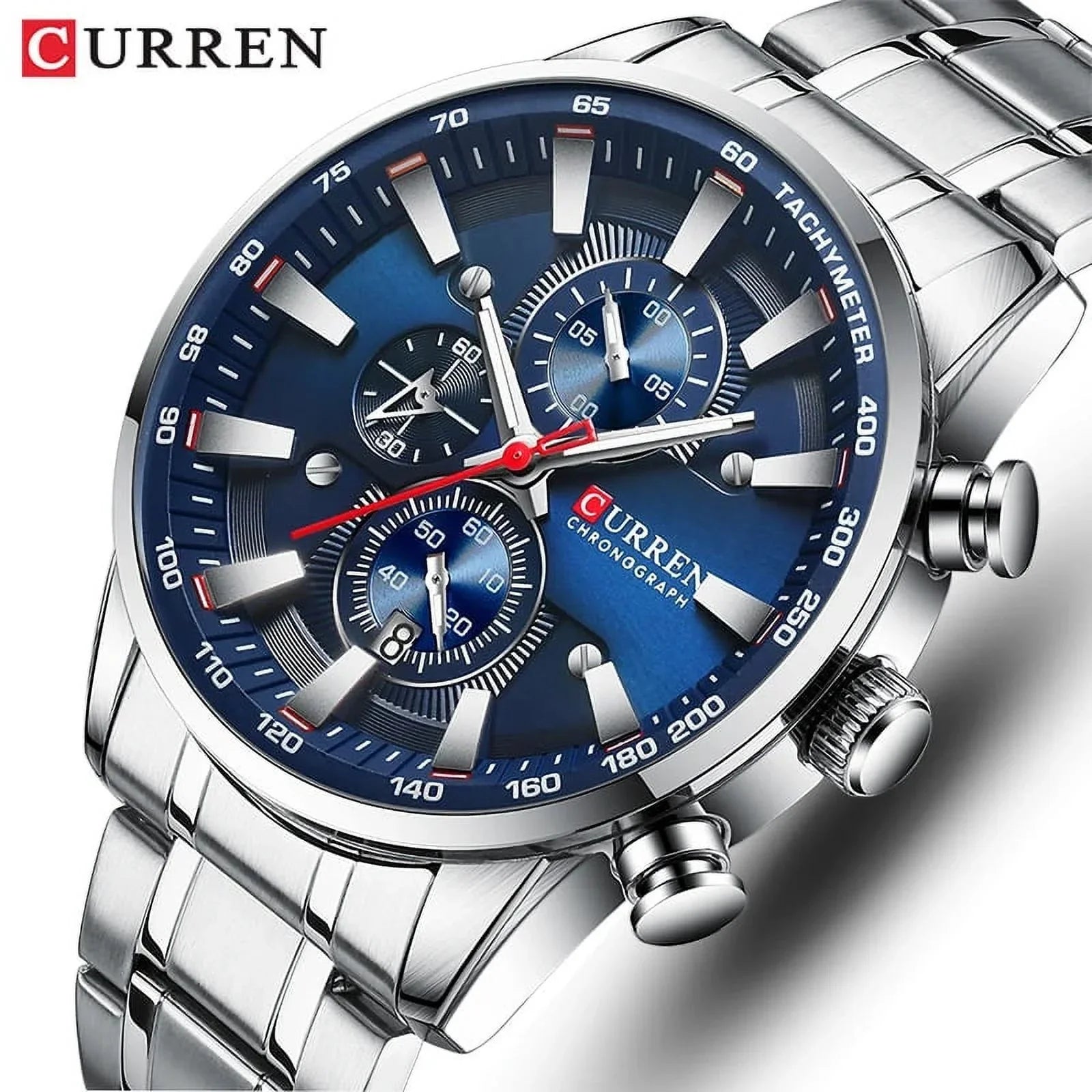 Brand Quartz Relogio Watch Masculino Silver Sport for Men Black Watches New Chronograph Date Wrist Waterproof Men’s Top Watches Luxury