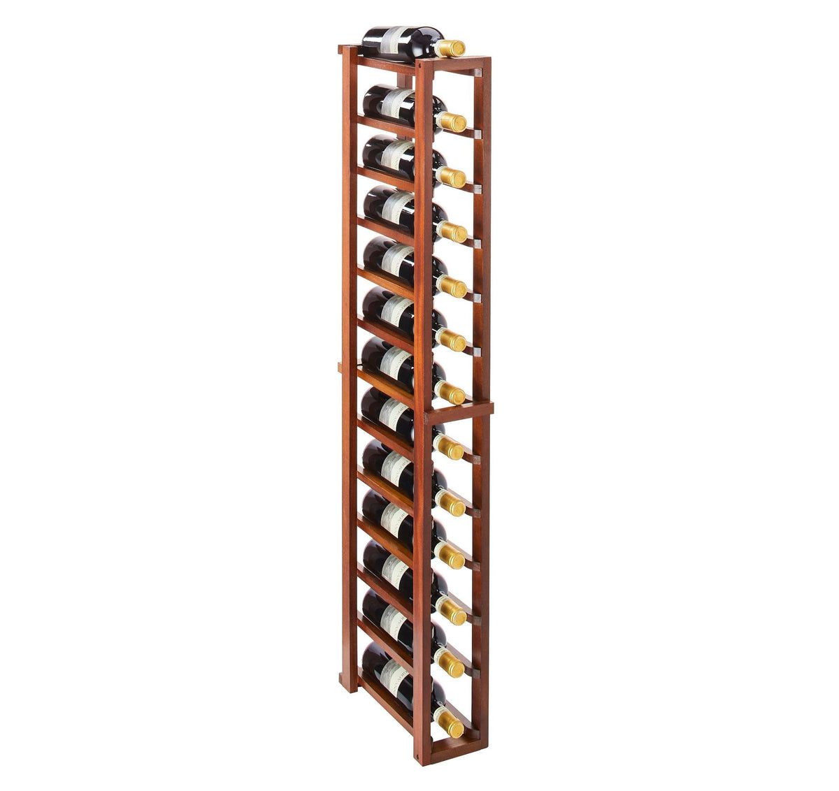 Wine Enthusiast N'FINITY Stackable 4 Foot Wine Rack - Curved Corner - Solid Mahogany - 48 Bottles - Stylish Durable Wine Rack Home Decor â Bar Cabinet Liquor Storage