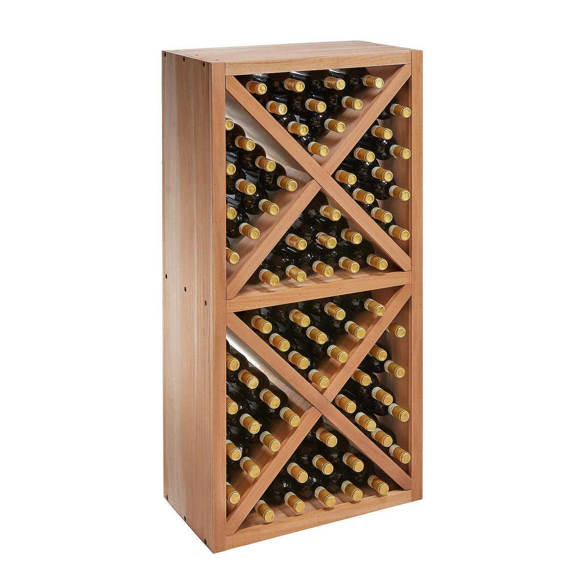 Wine Enthusiast N'FINITY Stackable 4 Foot Wine Rack - Curved Corner - Solid Mahogany - 48 Bottles - Stylish Durable Wine Rack Home Decor â Bar Cabinet Liquor Storage