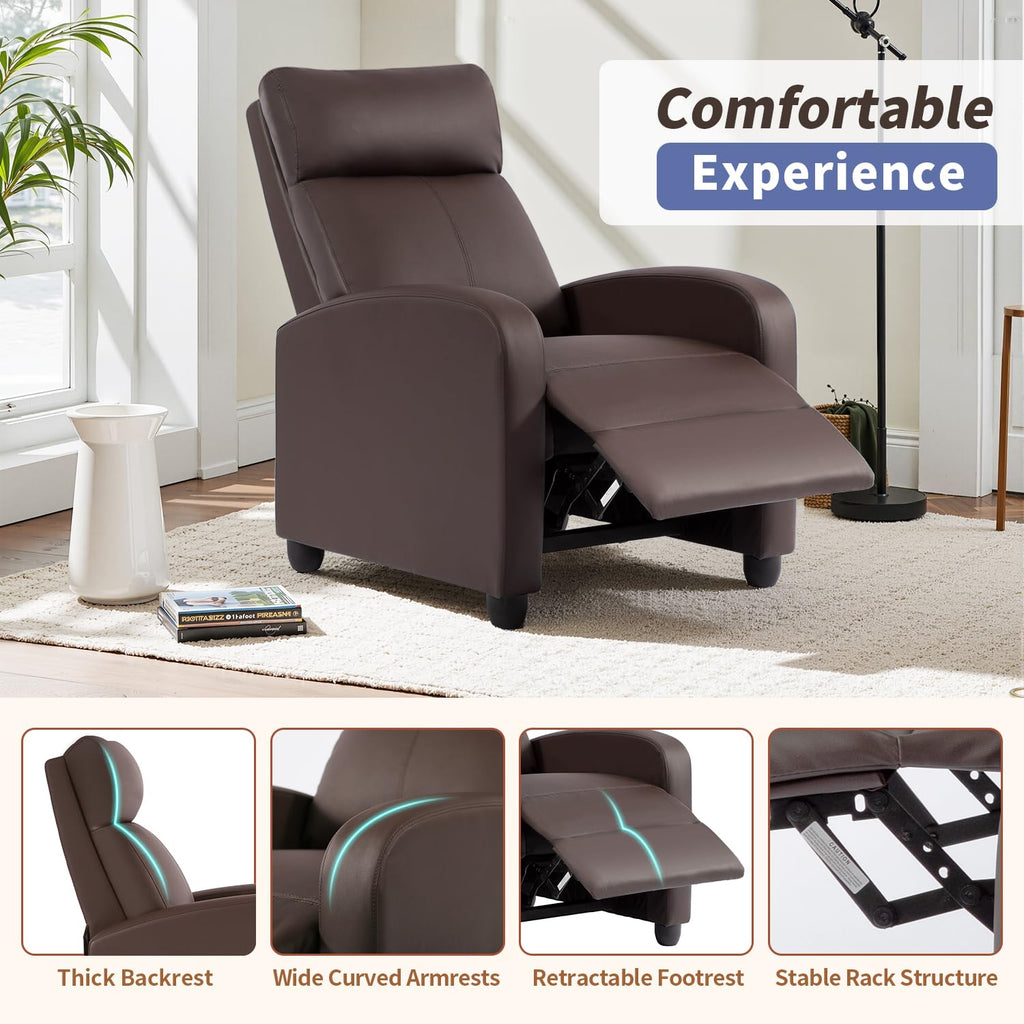 BestMassage Recliner Chair No Massage Function | Leather Black