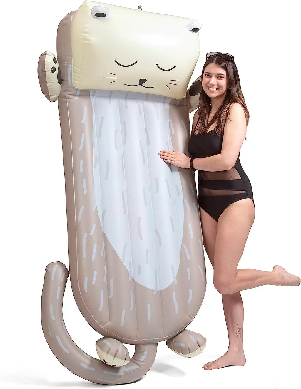 Inflatable Perfect w/Headrest- Kids Measures Swimming Adults- Chair Aquamazing x Cute 64” Pool - & Otter Lounger 26” for Summer for Float