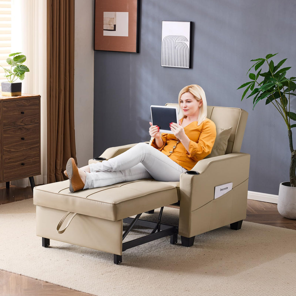 VINGLI Convertible Sleeper Chair Bed, Pull Out Sofa Couch for Living Room