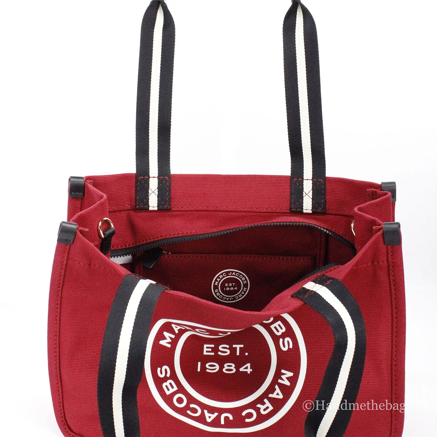 Red Canvas Bag Jacobs Medium Shoulder Tote Marc Convertible Fabric Purse Savvy
