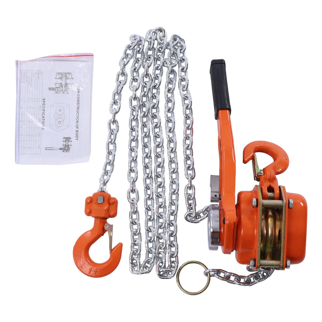 Block DENEST 10Ft Type Along Lever Hoist Lifter Ratchet Puller Chain Come 0.75T Chain
