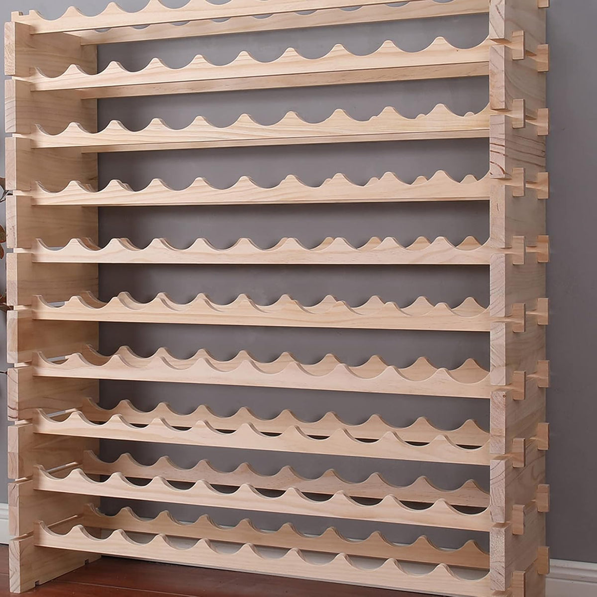 Wine Rack Cabinet Freestanding for Floor Wooden Stackable Storage Modular countertop Wood Wine Holder (120bottle)