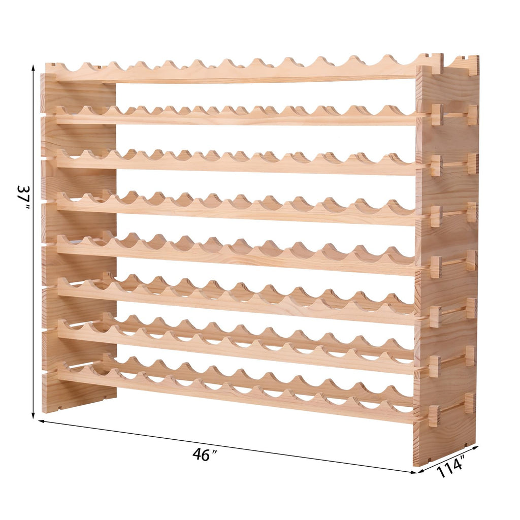 Wood Stackable Storage Modular Wine Rack Cabinet 120 Bottle freestanding Floor Wine Bottle Holder Display Shelves