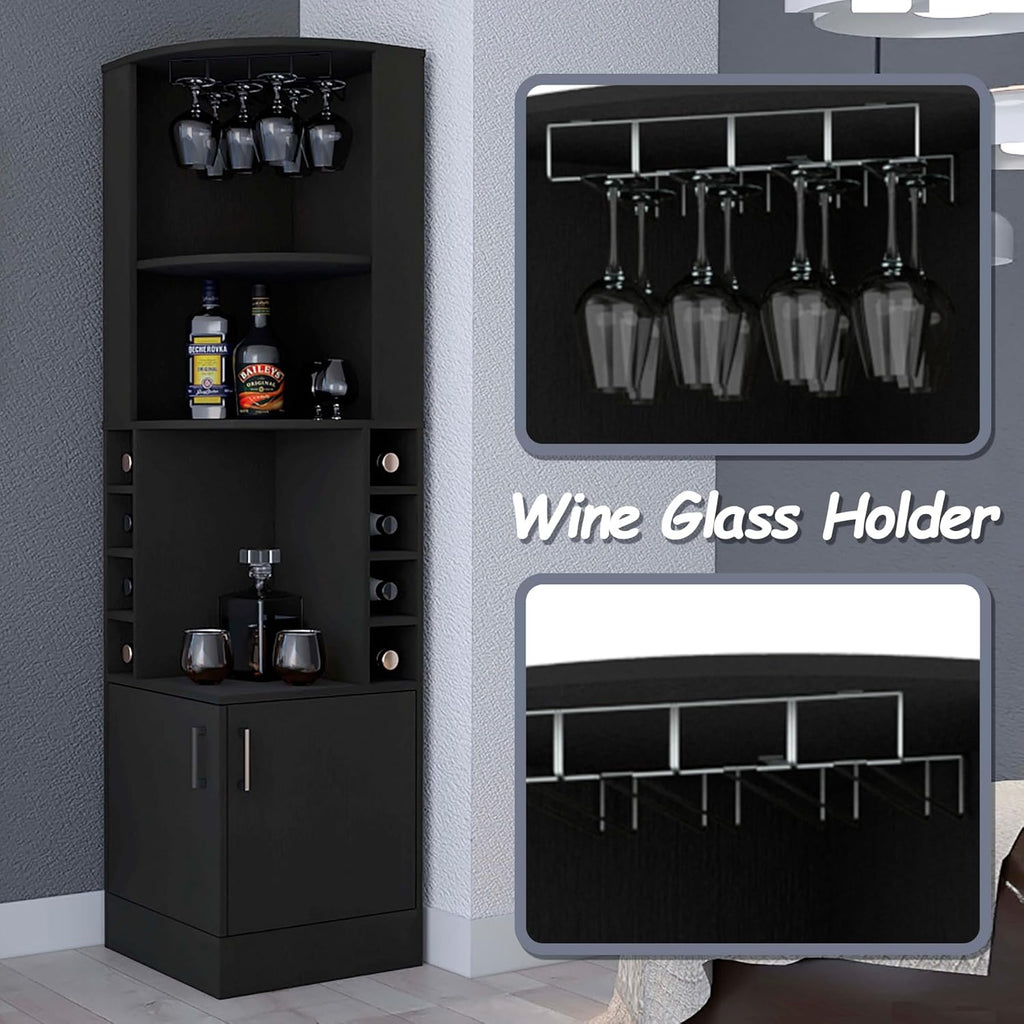 HRVEOCEI 71 Inch Corner Wine Cabinet, Tall Corner Bar Cabinet