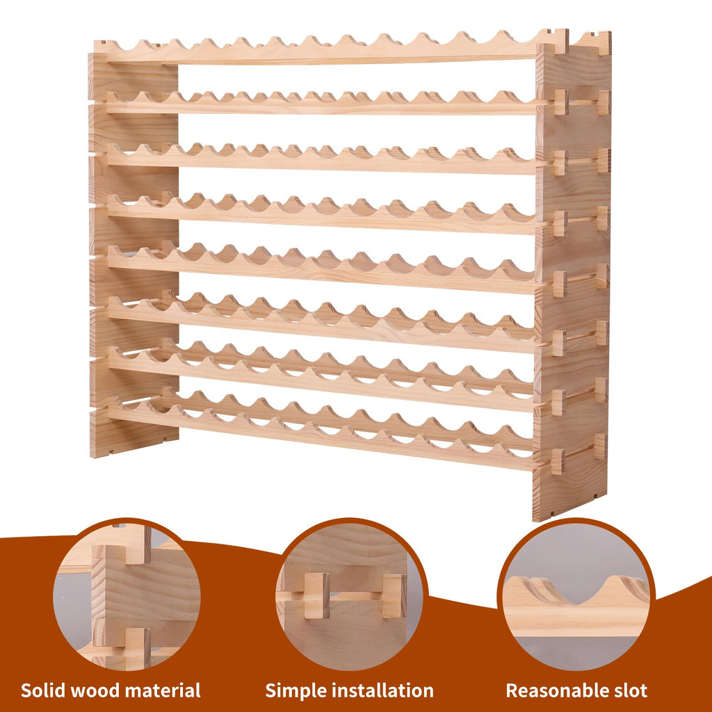 Wood Stackable Storage Modular Wine Rack Cabinet 120 Bottle freestanding Floor Wine Bottle Holder Display Shelves