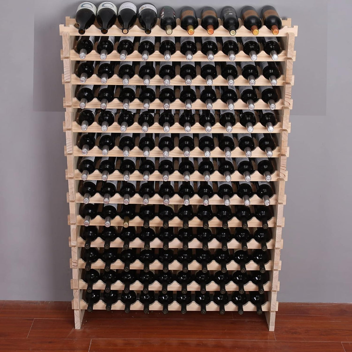 Wine Rack Cabinet Freestanding for Floor Wooden Stackable Storage Modular countertop Wood Wine Holder (120bottle)