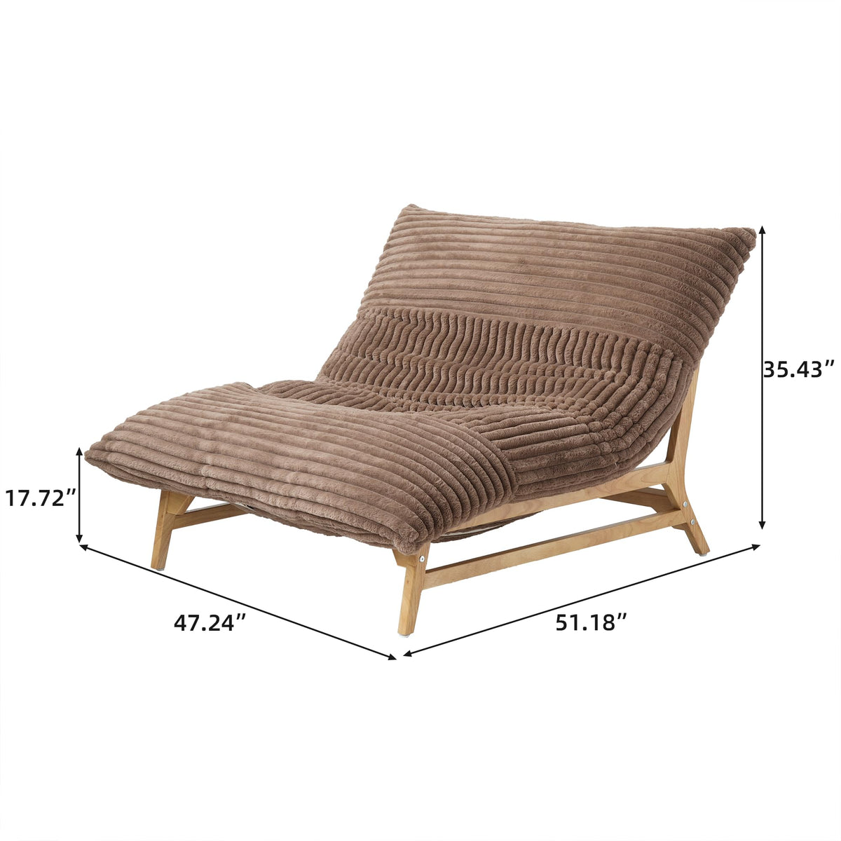 WJShome Oversized Chaise Lounge Chair,47.24" Comfy Recliner Reading Accent Arm Chairs,Sleeper Sofa Bed for Living Room,Loveseat Couch with Removable Upholstered for Reading Bedroom (Beige)