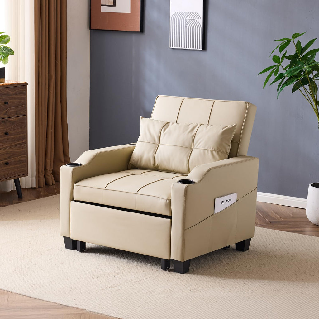 VINGLI Convertible Sleeper Chair Bed, Pull Out Sofa Couch for Living Room