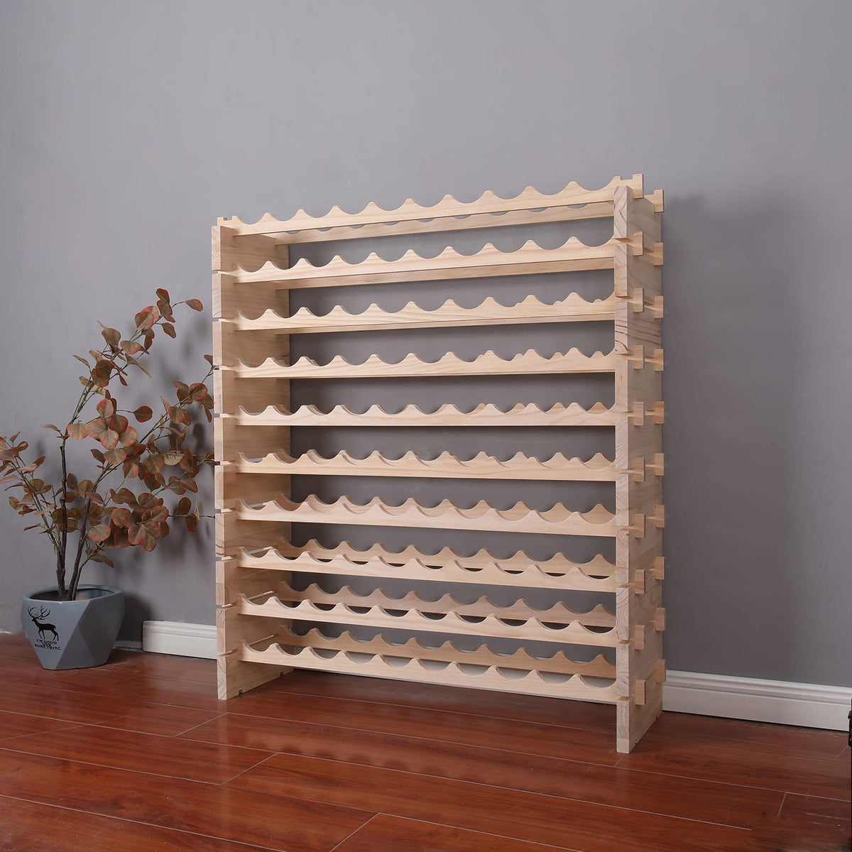 Wine Rack Cabinet Freestanding for Floor Wooden Stackable Storage Modular countertop Wood Wine Holder (120bottle)