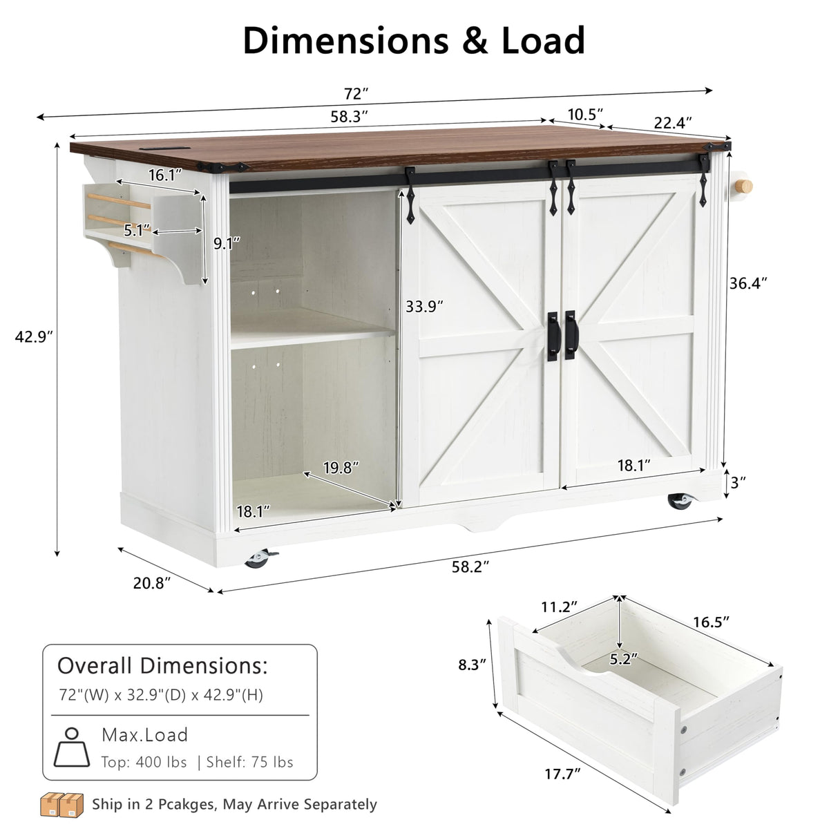 39.4" Coffee Bar Cupboard with Fridge Spaceï¼Natural Oak-ws