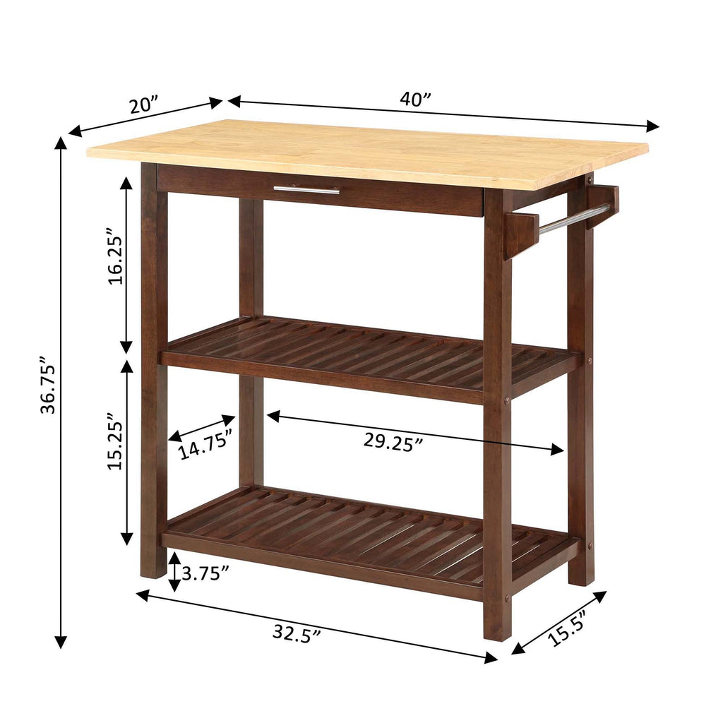 Convenience Concepts Designs2Go Butcher Block Kitchen Island, Sage, 40"