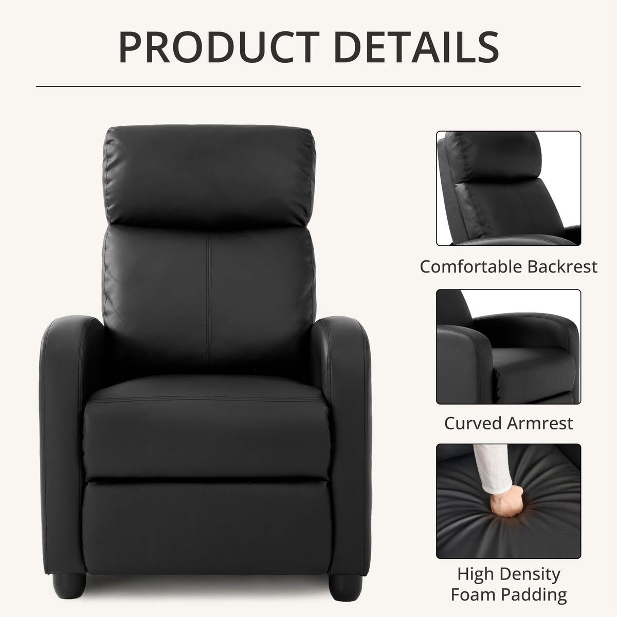 Recliner Chair for Living Room, Modern Adjustable Home Theater