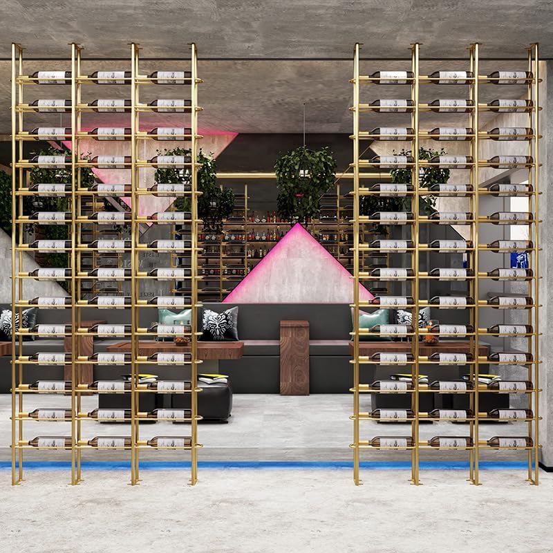 Large Wall Mounted Wine Rack, (Gold, 3 Cols (48 Bottles))