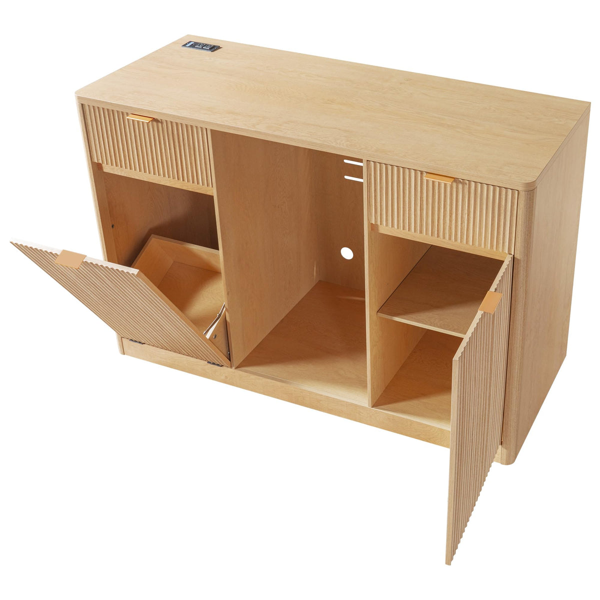 39.4" Coffee Bar Cupboard with Fridge Spaceï¼Natural Oak-ws