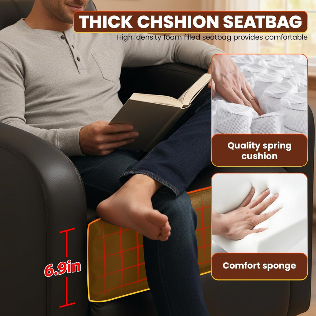 FDW | Recliner Chair | Without Massage Function | Black, PU Leather
