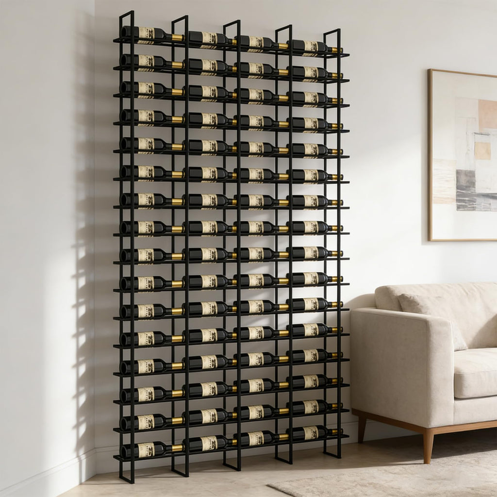 Large Wall Mounted Wine Rack, (Gold, 3 Cols (48 Bottles))
